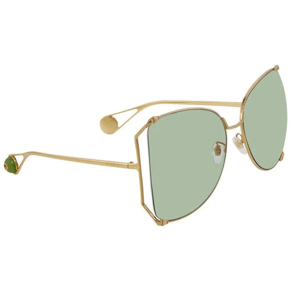 NEW Gucci Green and Gold Butterfly Women's Sunglasses - Picture 1 of 4